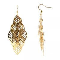 Bold Elements Leaf Drop Earrings