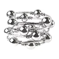 Bold Elements Silver Tone Stretch Bracelet