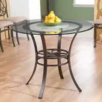 Southern Enterprises Morrison Round Glass-Top Dining Table