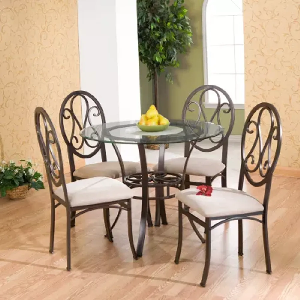 Southern Enterprises Morrison Round Glass-Top Dining Table