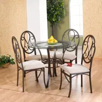 Southern Enterprises Morrison Round Glass-Top Dining Table