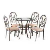 Southern Enterprises Morrison Round Glass-Top Dining Table