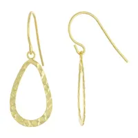 Silver Reflections 14K Gold Over Brass Pear Drop Earrings