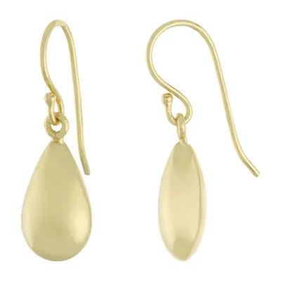 Silver Reflections 14K Gold Over Brass Pear Drop Earrings