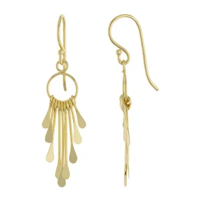 Silver Reflections 14K Gold Over Brass Drop Earrings