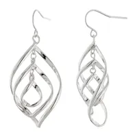 Silver Reflections Pure Silver Over Brass Drop Earrings