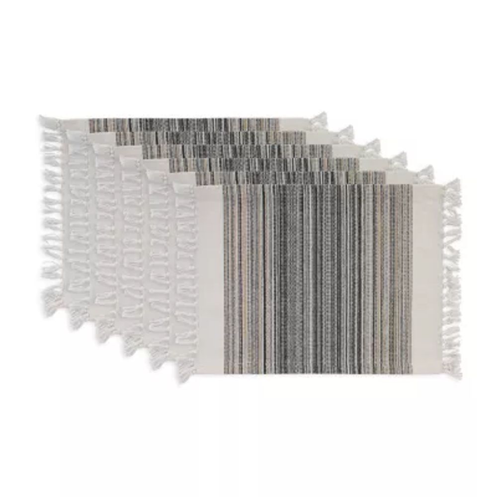 Design Imports Striped Fringed 6-pc. Placemats