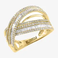 Effy 1 CT. T.W. Natural Diamond 14K Gold Crossover Band