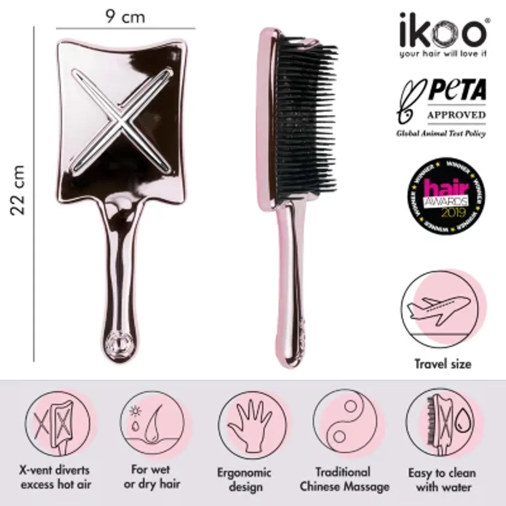 Ikoo Paddle X Pops Pink Hair Brush Brush