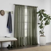 Linden Street Sycamore Embroidered Sheer Rod Pocket Single Curtain Panel