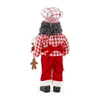 North Pole Trading Co. 18in Baker African American Santa Figurine