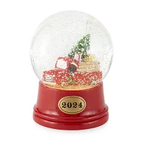 North Pole Trading Co. Holiday Red Truck African American Snow Globe