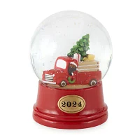 North Pole Trading Co. Holiday Red Truck African American Snow Globe