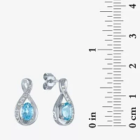 Genuine Blue Topaz Sterling Silver 2-pc. Jewelry Set