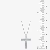 Womens 1/2 CT. T.W. Natural White Diamond 14K Gold Cross Pendant Necklace