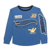 Little Boys Crew Neck Long Sleeve Hot Wheels Thermal Top