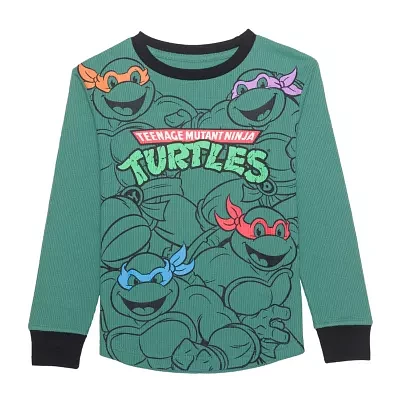 Little Boys Crew Neck Long Sleeve Teenage Mutant Ninja Turtles Thermal Top