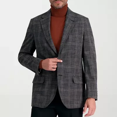 Haggar Mens Plaid Stretch Fabric Modern Fit Sport Coat