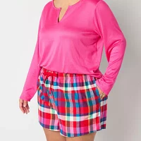 Sleep Chic Womens Plus Flannel Pajama Shorts