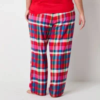 Sleep Chic Womens Plus Flannel Pajama Pants