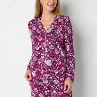 Liz Claiborne Cool and Calm Womens Long Sleeve Pajama Top