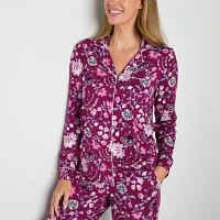 Liz Claiborne Cool and Calm Womens Long Sleeve Pajama Top