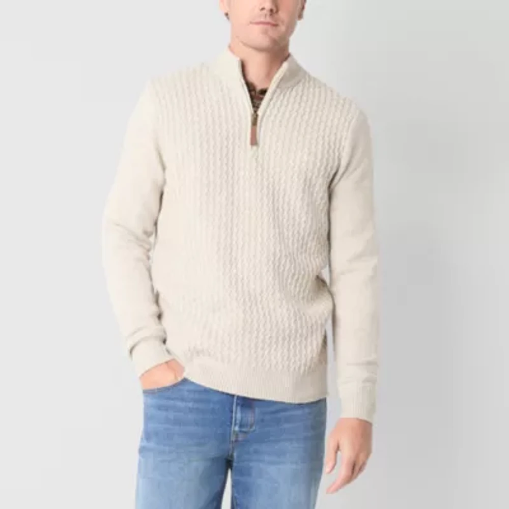 Frye and Co. Mens Mock Neck Long Sleeve Pullover Sweater