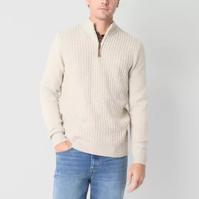 Frye and Co. Mens Mock Neck Long Sleeve Pullover Sweater