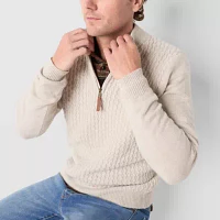 Frye and Co. Mens Mock Neck Long Sleeve Pullover Sweater