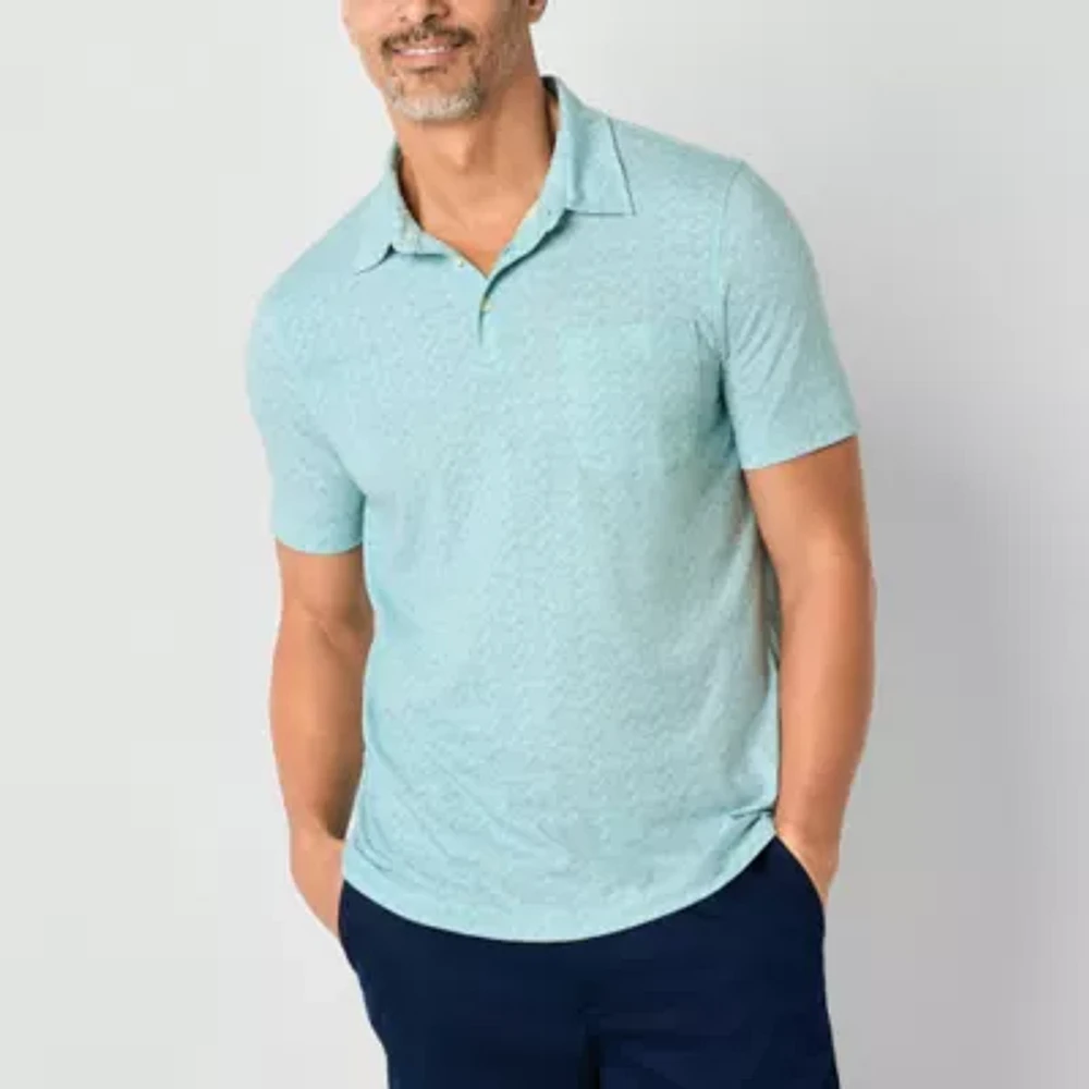 St. John's Bay Super Soft Jersey Mens Slim Fit Short Sleeve Pocket Polo Shirt