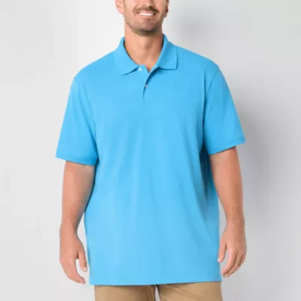 St. John's Bay Premium Stretch Big and Tall Mens Classic Fit Short Sleeve Polo Shirt