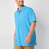 St. John's Bay Premium Stretch Big and Tall Mens Classic Fit Short Sleeve Polo Shirt