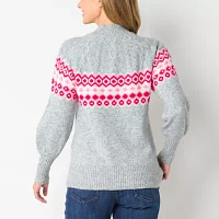 St. John's Bay Womens Crew Neck Long Sleeve Pullover Sweater