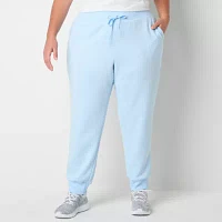 Xersion Womens Super Soft Fleece Mid Rise Plus Jogger Pant