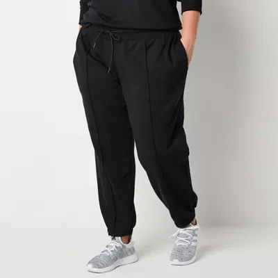 Xersion Womens Plus Classic French Terry Mid Rise Jogger Pant