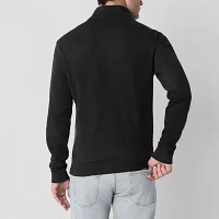 U.S. Polo Assn. Flatback Mens Mock Neck Long Sleeve Quarter-Zip Pullover