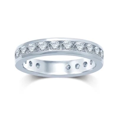 2 CT.T.W. Natural Diamond 14K White Gold Eternity Band