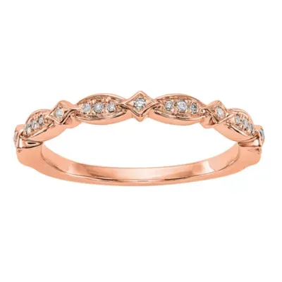 2.5MM Diamond Accent Natural White 14K Rose Gold Wedding Band