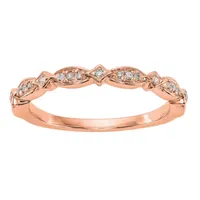 2.5MM Diamond Accent Mined White 14K Rose Gold Wedding Band