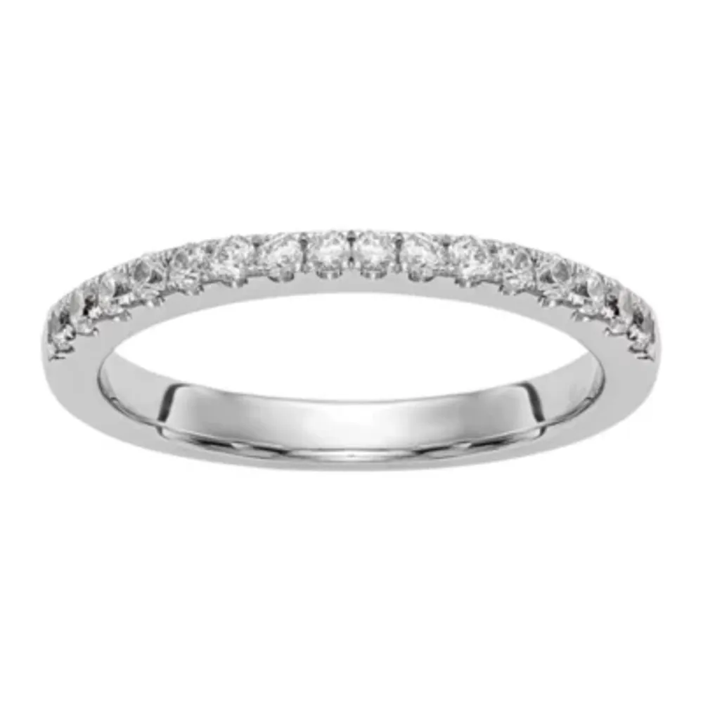 Womens 2.5mm Natural Diamond 1/5 CT.T.W. 14K White Gold Wedding Band