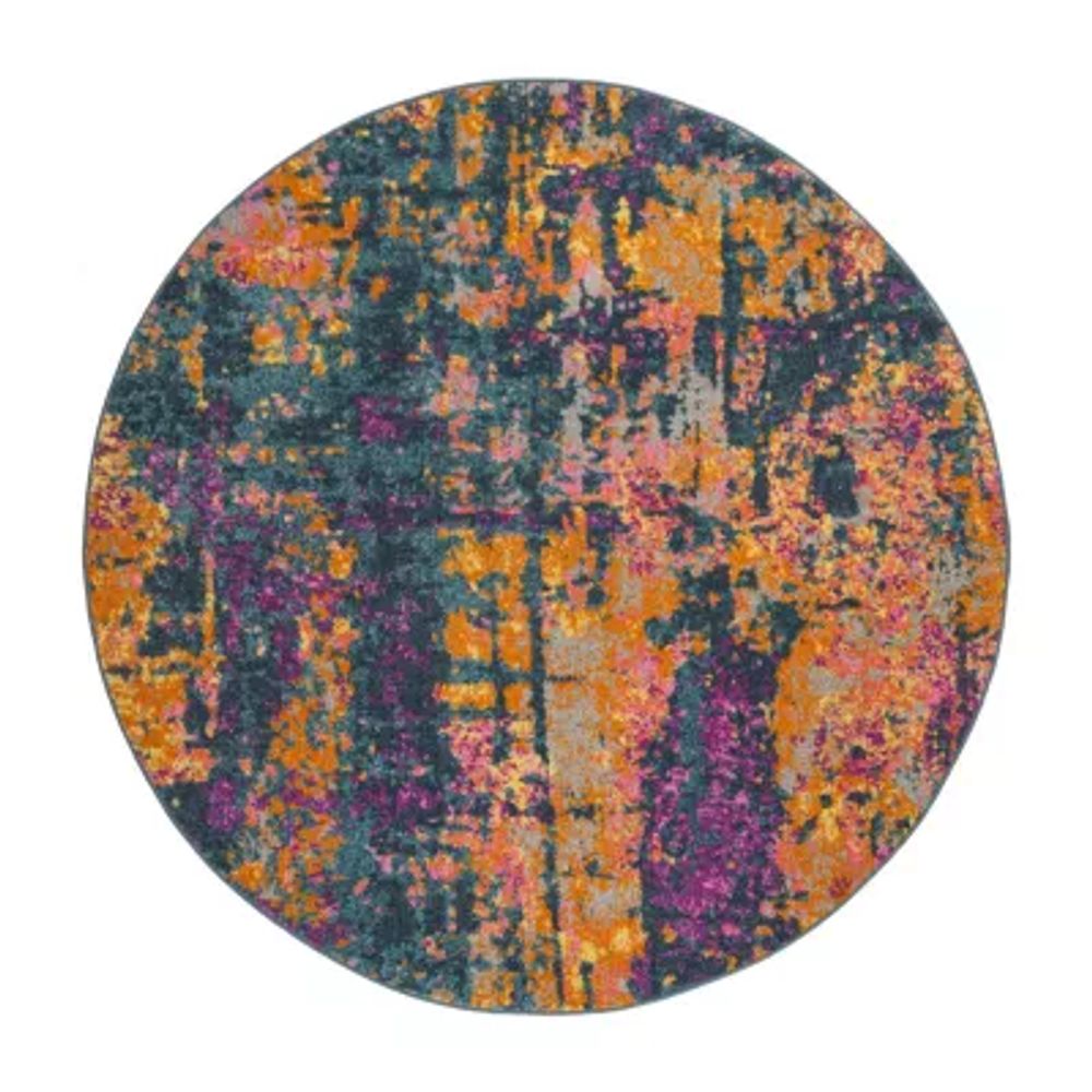 Safavieh Madison Collection Jarvis Abstract Round Area Rug