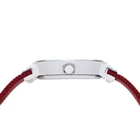 Bering Womens Crystal Accent Red Stainless Steel Bracelet Watch 10126-303