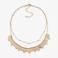 a.n.a Gold Tone Petal Collar 16 Inch Snake Strand Necklace