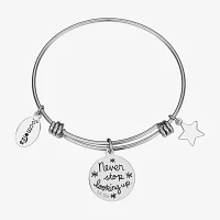 Footnotes Dream Stainless Steel Moon Star Bangle Bracelet