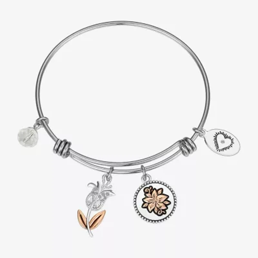 Footnotes Sisters Stainless Steel Bangle Bracelet