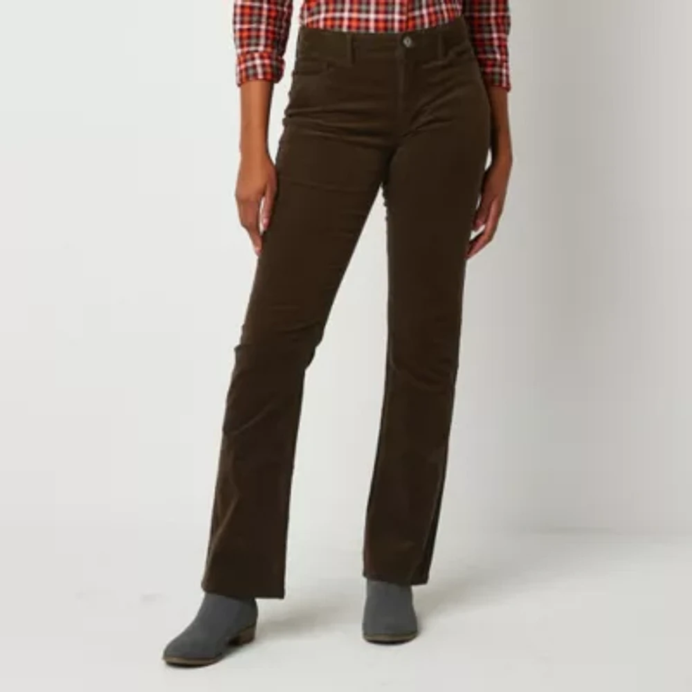 St. John's Bay Womens Mid Rise Bootcut Corduroy Pant - Tall