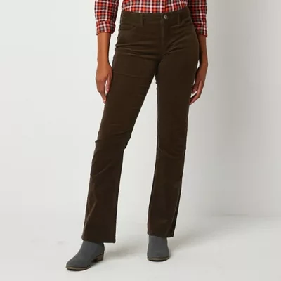 St. John's Bay Womens Mid Rise Bootcut Corduroy Pant - Tall