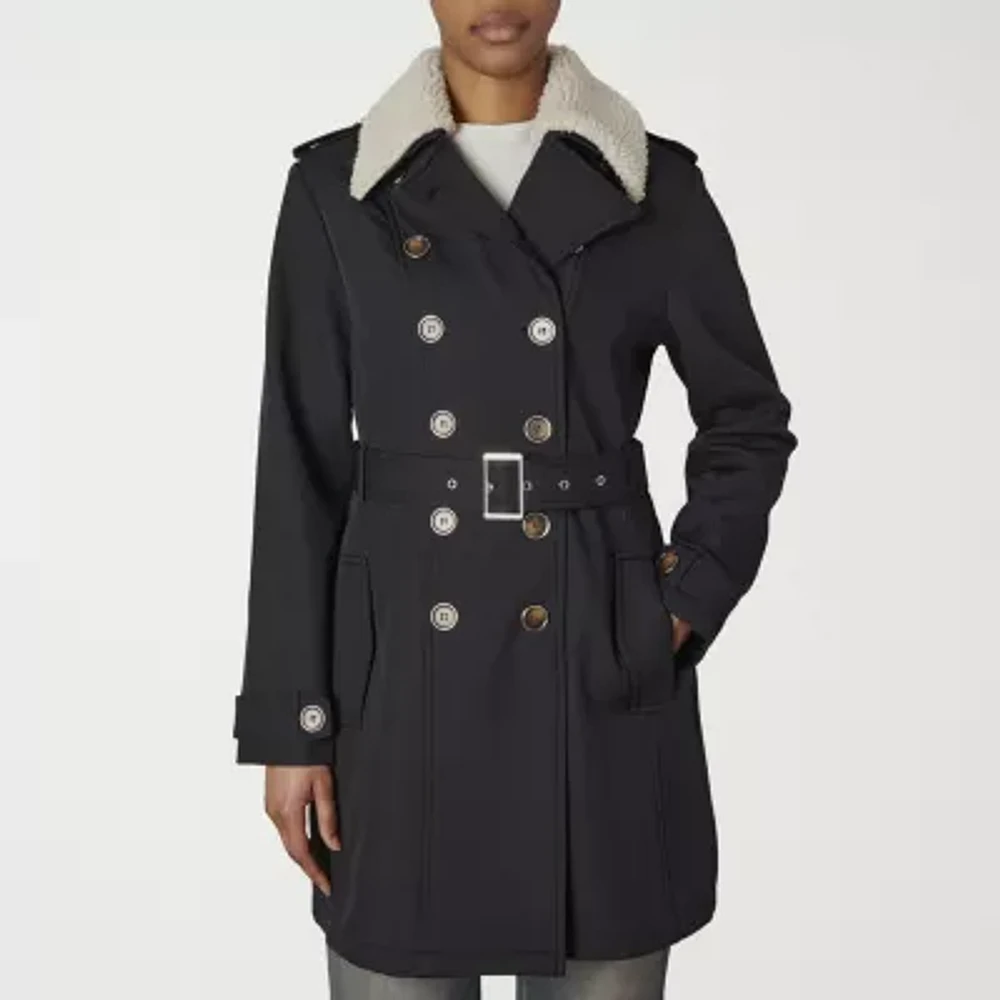 Nicole Miller Womens Lined Midweight Trench Coat