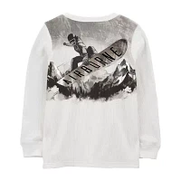 Carter's Little & Big Boys Crew Neck Long Sleeve Graphic T-Shirt