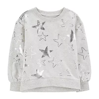Carter's Little & Big Girls Round Neck Long Sleeve Fleece Sweatshirt